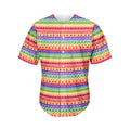 Colorful Aztec Tribal Pattern Print Men's Baseball Jersey