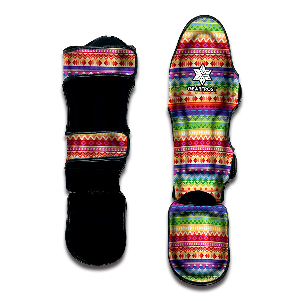 Colorful Aztec Tribal Pattern Print Muay Thai Shin Guard