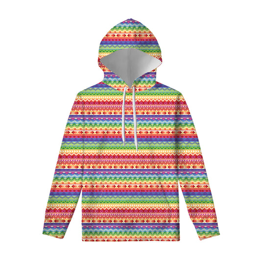 Colorful Aztec Tribal Pattern Print Pullover Hoodie