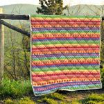 Colorful Aztec Tribal Pattern Print Quilt