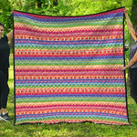 Colorful Aztec Tribal Pattern Print Quilt
