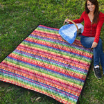 Colorful Aztec Tribal Pattern Print Quilt