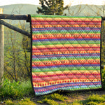 Colorful Aztec Tribal Pattern Print Quilt