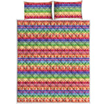Colorful Aztec Tribal Pattern Print Quilt Bed Set