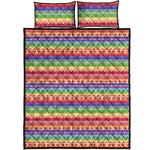 Colorful Aztec Tribal Pattern Print Quilt Bed Set