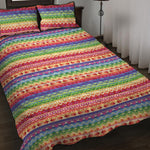 Colorful Aztec Tribal Pattern Print Quilt Bed Set