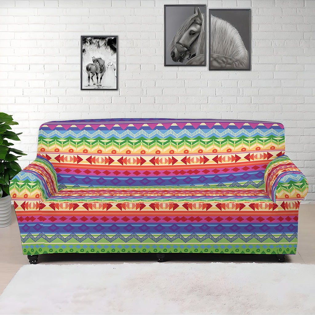 Colorful Aztec Tribal Pattern Print Sofa Cover