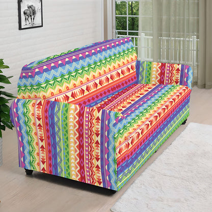 Colorful Aztec Tribal Pattern Print Sofa Cover