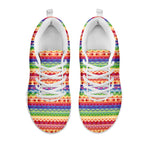 Colorful Aztec Tribal Pattern Print White Sneakers