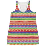Colorful Aztec Tribal Pattern Print Women's Racerback Tank Top