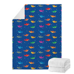Colorful Baby Sharks Pattern Print Blanket