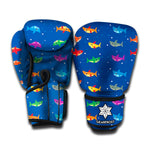 Colorful Baby Sharks Pattern Print Boxing Gloves