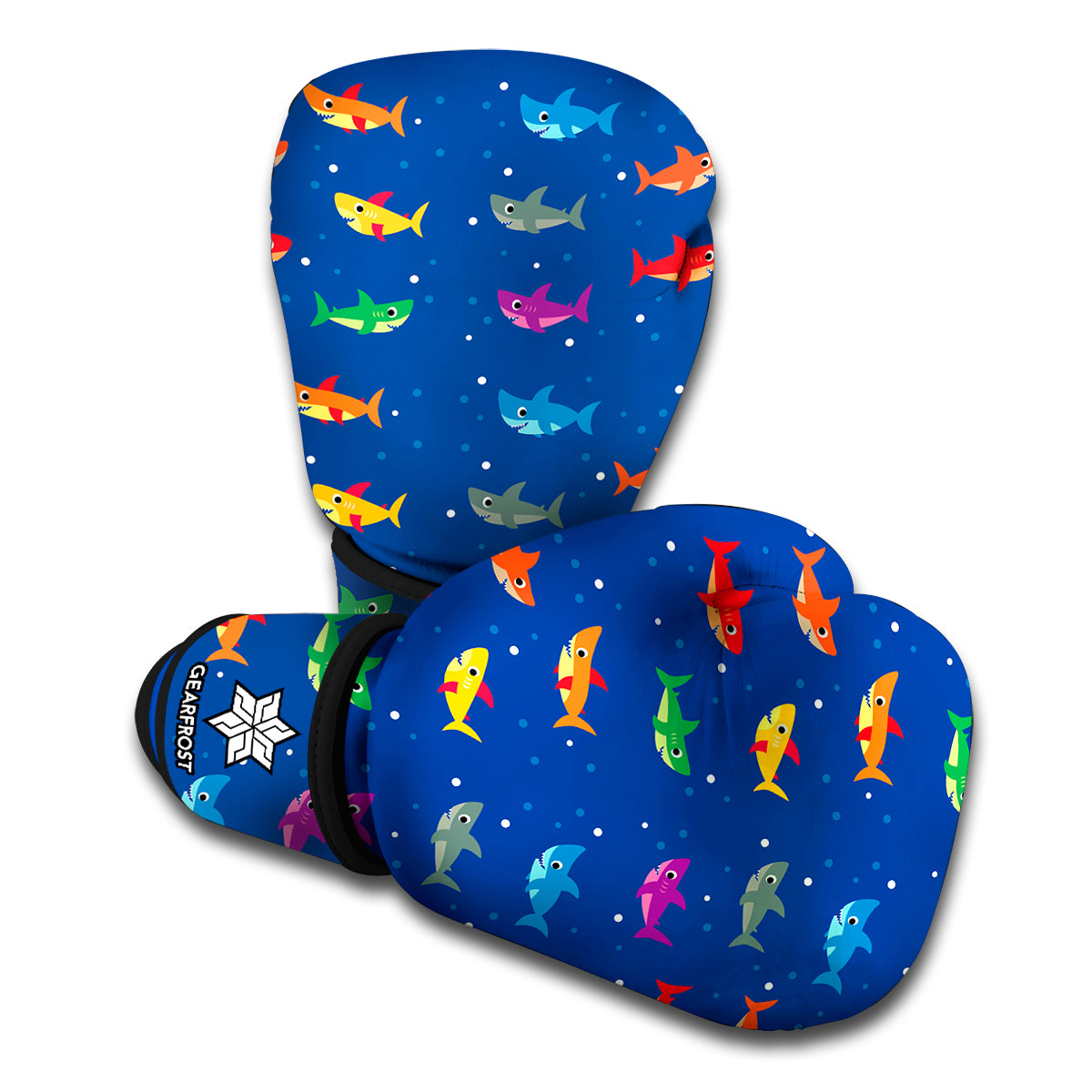 Colorful Baby Sharks Pattern Print Boxing Gloves