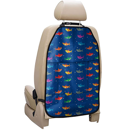 Colorful Baby Sharks Pattern Print Car Seat Organizers