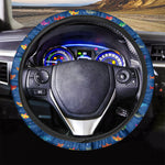 Colorful Baby Sharks Pattern Print Car Steering Wheel Cover