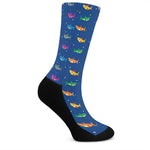Colorful Baby Sharks Pattern Print Crew Socks