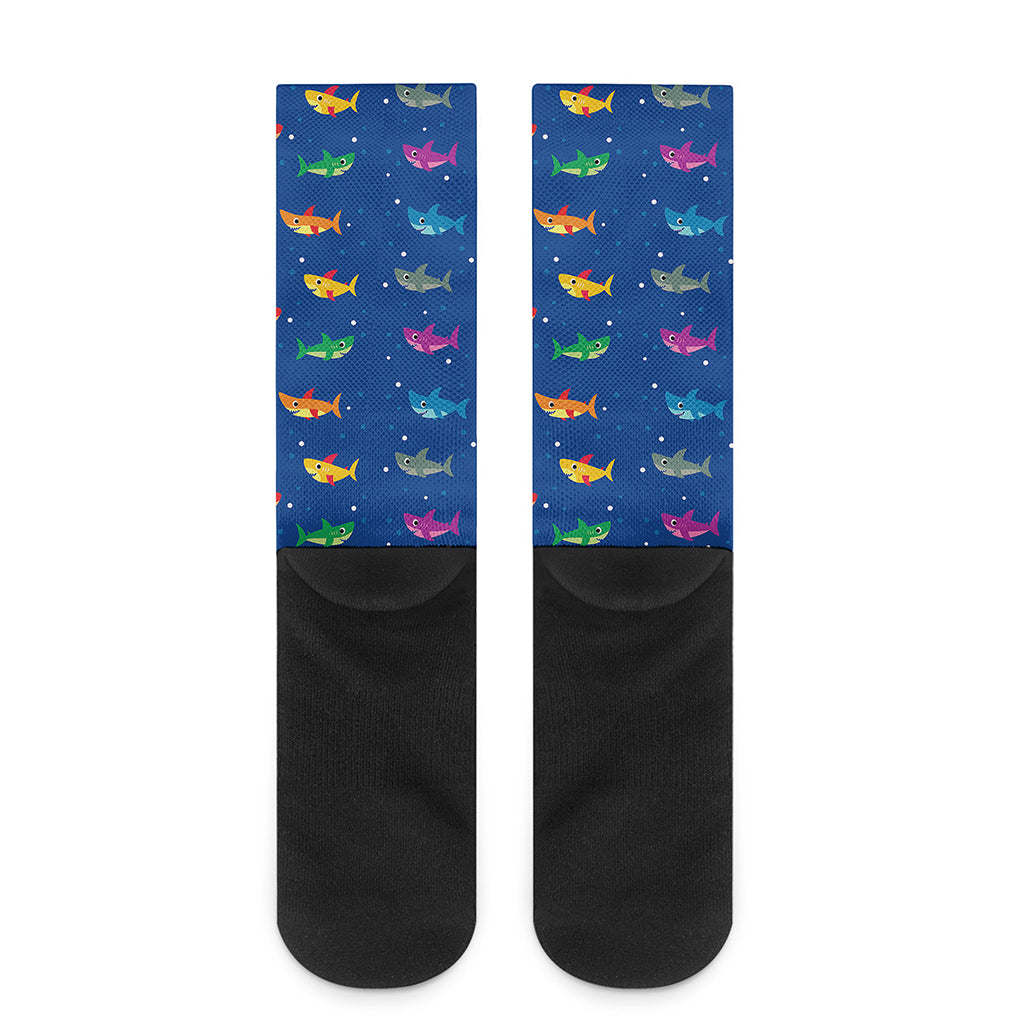 Colorful Baby Sharks Pattern Print Crew Socks