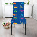 Colorful Baby Sharks Pattern Print Dining Chair Slipcover