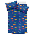 Colorful Baby Sharks Pattern Print Duvet Cover Bedding Set