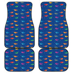 Colorful Baby Sharks Pattern Print Front and Back Car Floor Mats