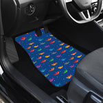Colorful Baby Sharks Pattern Print Front and Back Car Floor Mats