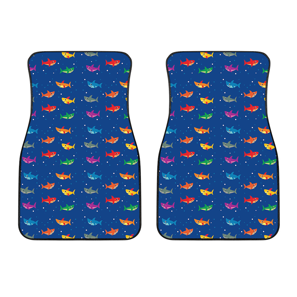 Colorful Baby Sharks Pattern Print Front Car Floor Mats