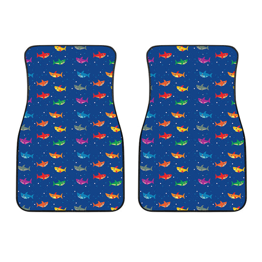 Colorful Baby Sharks Pattern Print Front Car Floor Mats