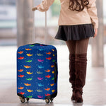 Colorful Baby Sharks Pattern Print Luggage Cover