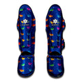 Colorful Baby Sharks Pattern Print Muay Thai Shin Guards