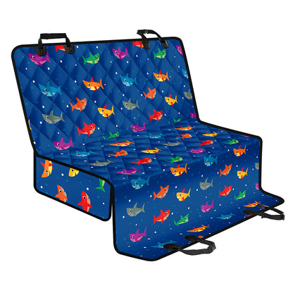 Colorful Baby Sharks Pattern Print Pet Car Back Seat Cover