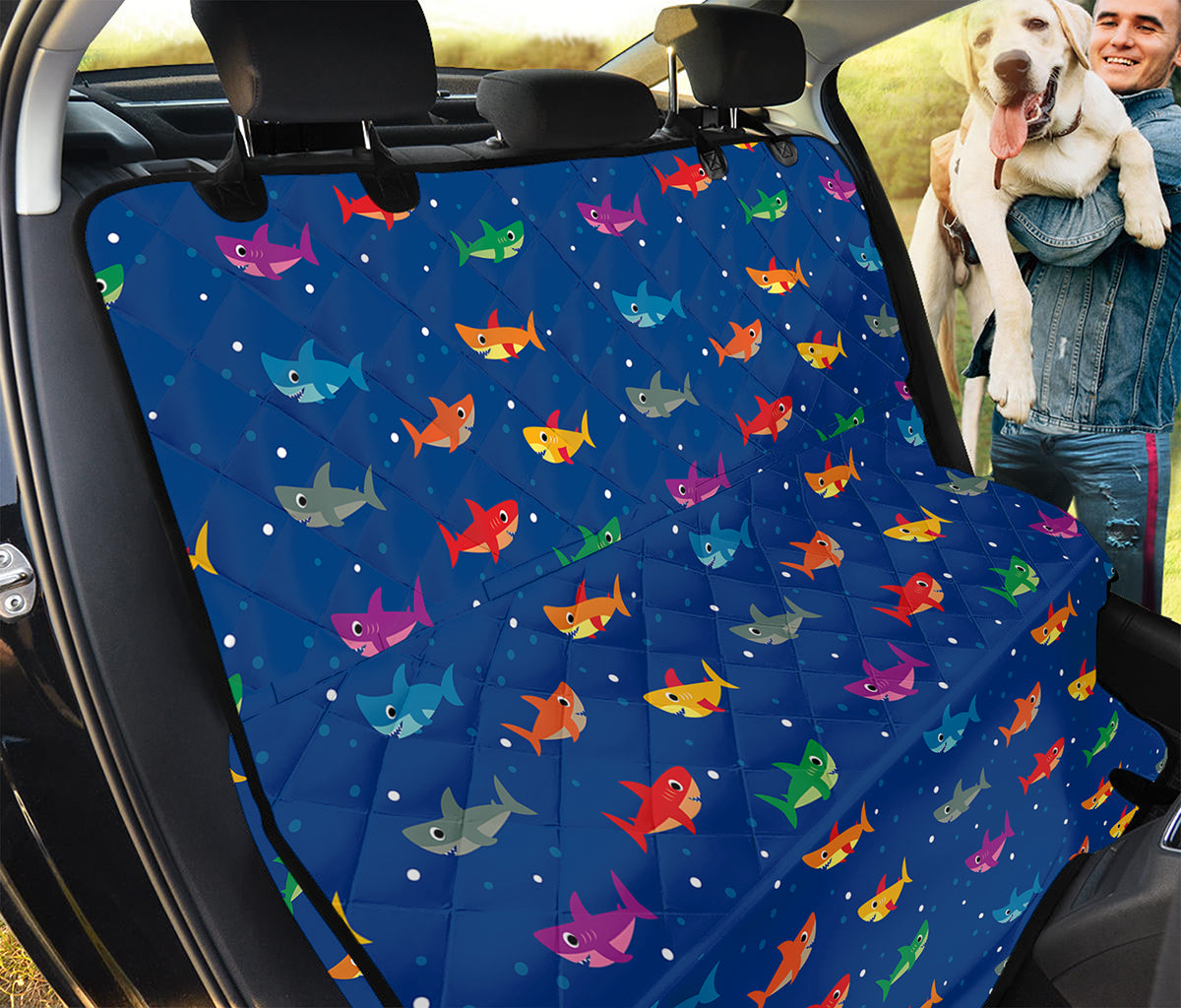 Colorful Baby Sharks Pattern Print Pet Car Back Seat Cover