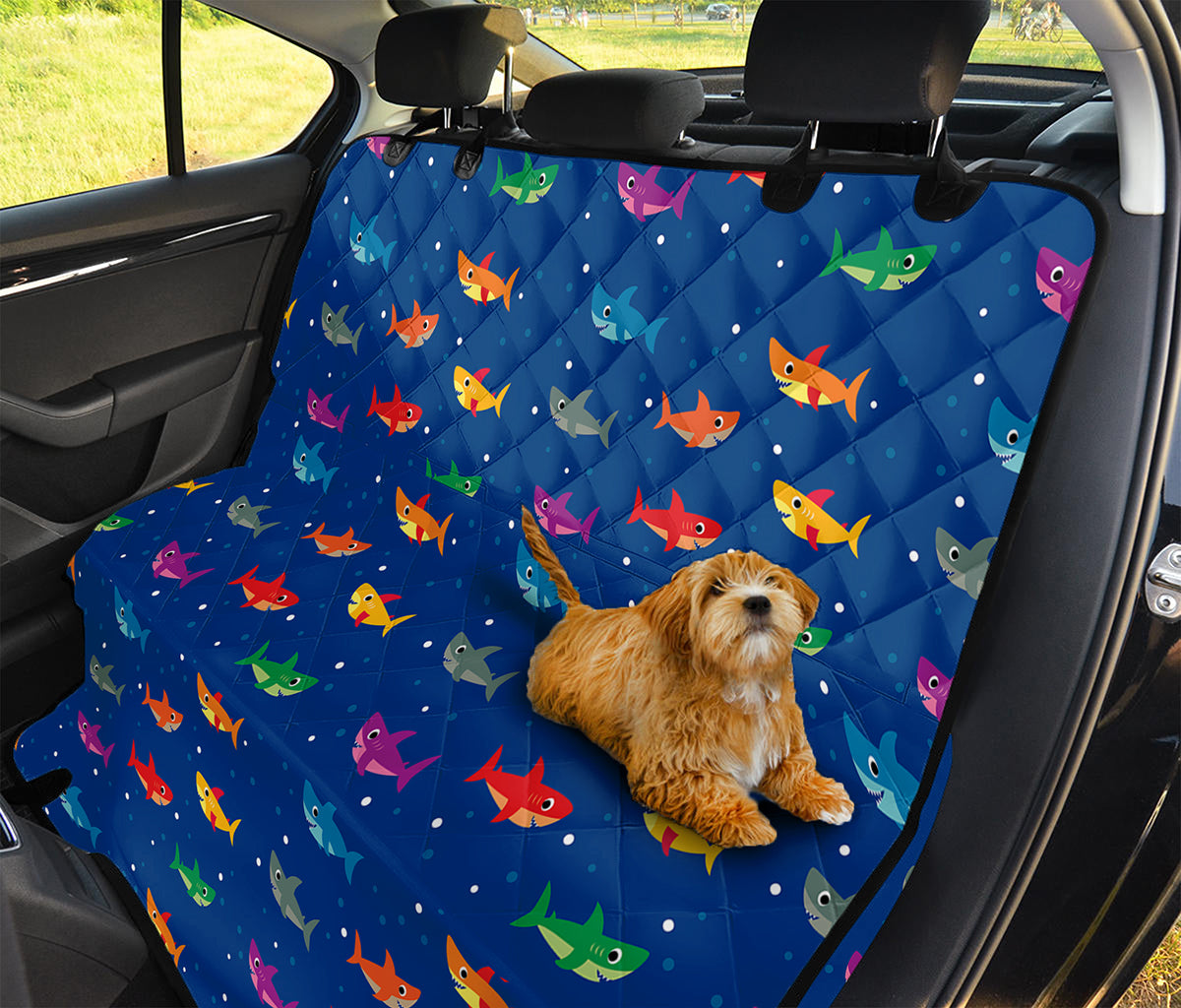 Colorful Baby Sharks Pattern Print Pet Car Back Seat Cover