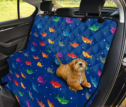 Colorful Baby Sharks Pattern Print Pet Car Back Seat Cover