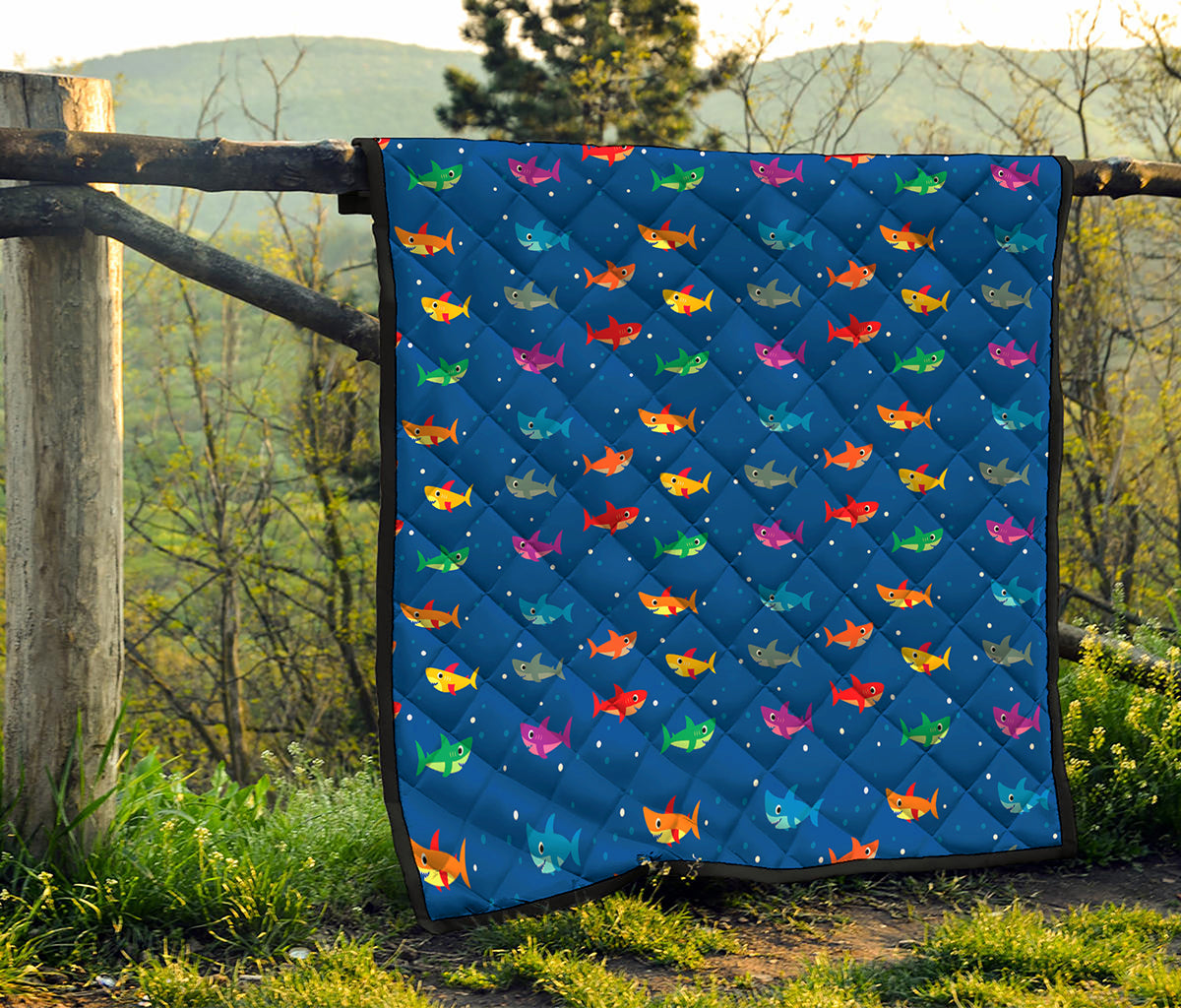 Colorful Baby Sharks Pattern Print Quilt