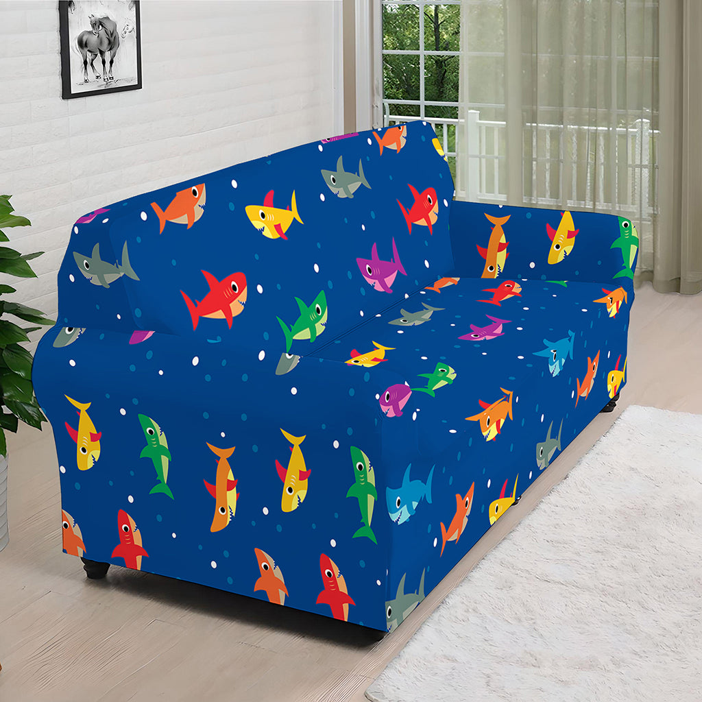 Colorful Baby Sharks Pattern Print Sofa Cover