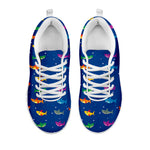 Colorful Baby Sharks Pattern Print White Sneakers