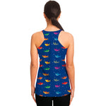 Colorful Baby Sharks Pattern Print Women's Racerback Tank Top