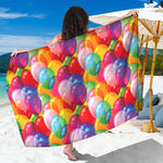 Colorful Balloon Pattern Print Beach Sarong Wrap