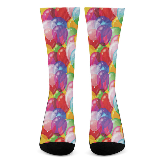 Colorful Balloon Pattern Print Crew Socks