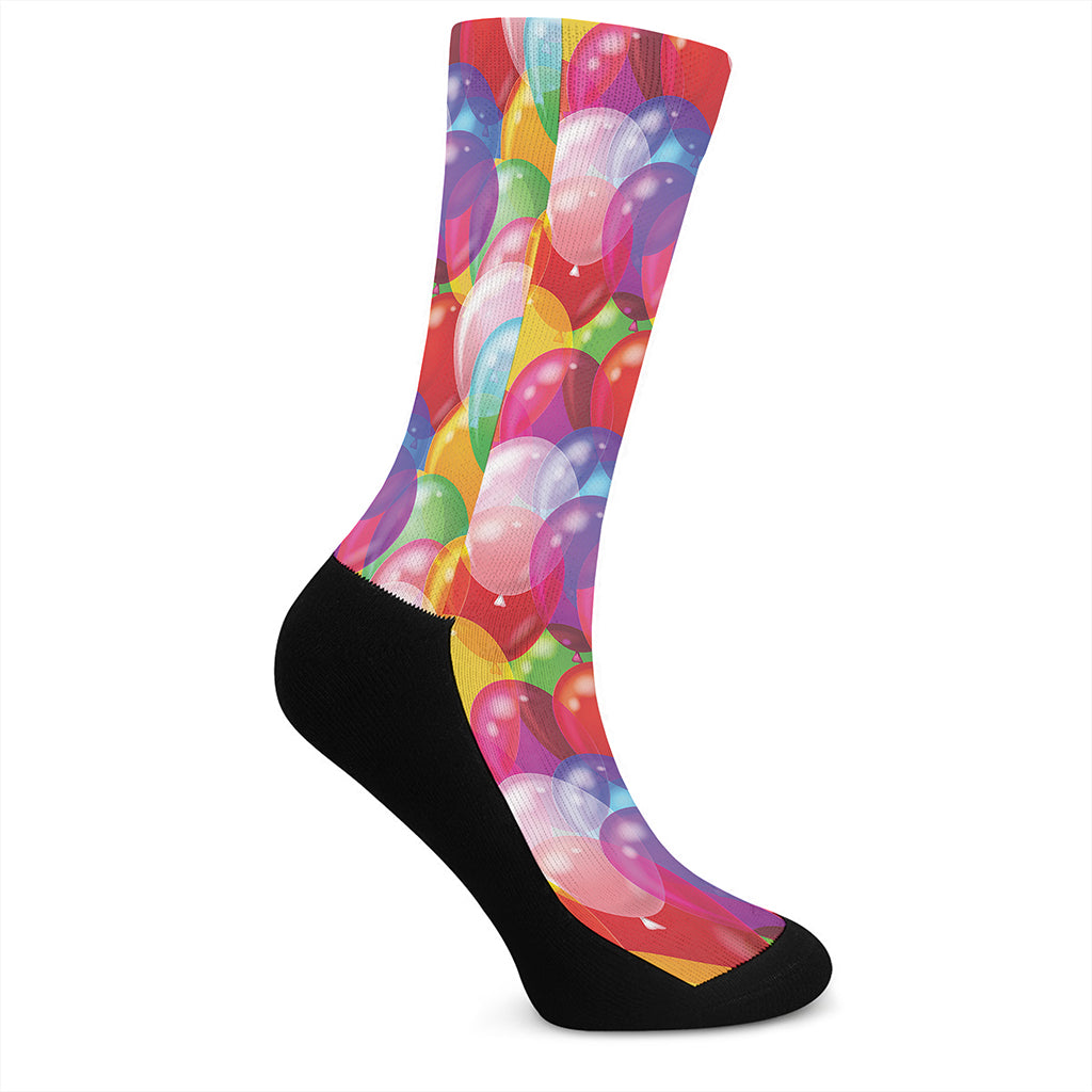 Colorful Balloon Pattern Print Crew Socks