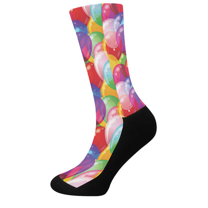 Colorful Balloon Pattern Print Crew Socks
