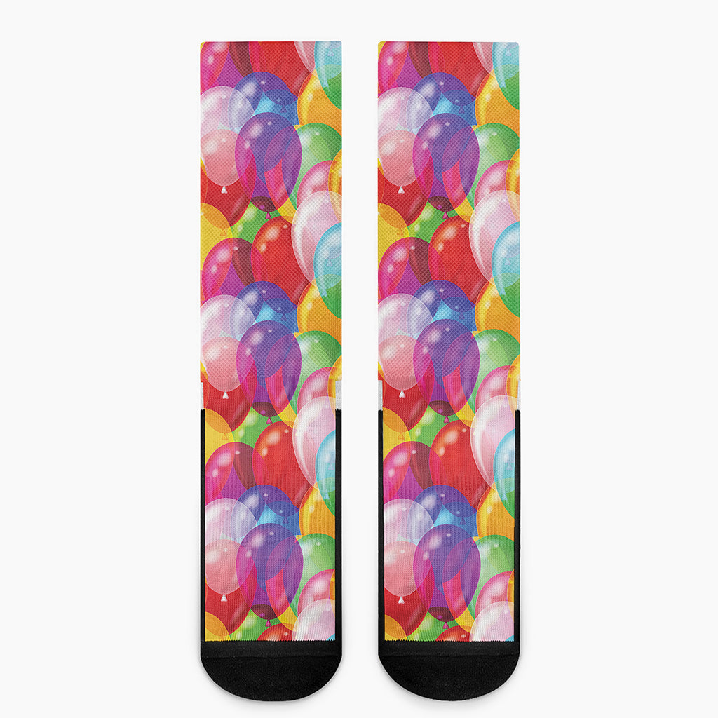Colorful Balloon Pattern Print Crew Socks
