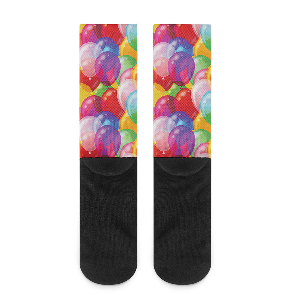 Colorful Balloon Pattern Print Crew Socks
