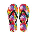 Colorful Balloon Pattern Print Flip Flops