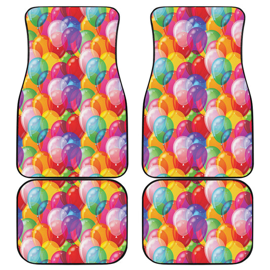 Colorful Balloon Pattern Print Front and Back Car Floor Mats