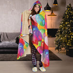 Colorful Balloon Pattern Print Hooded Blanket