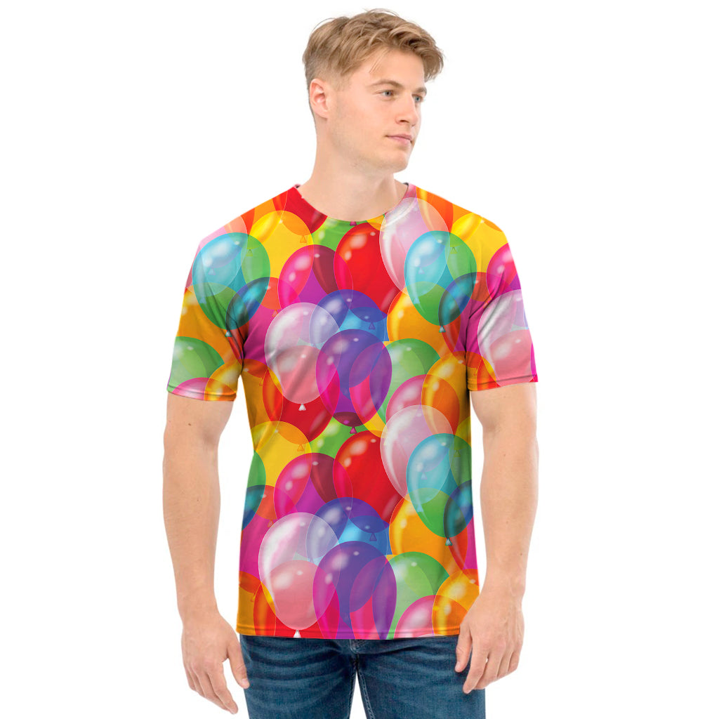 Colorful Balloon Pattern Print Men's T-Shirt