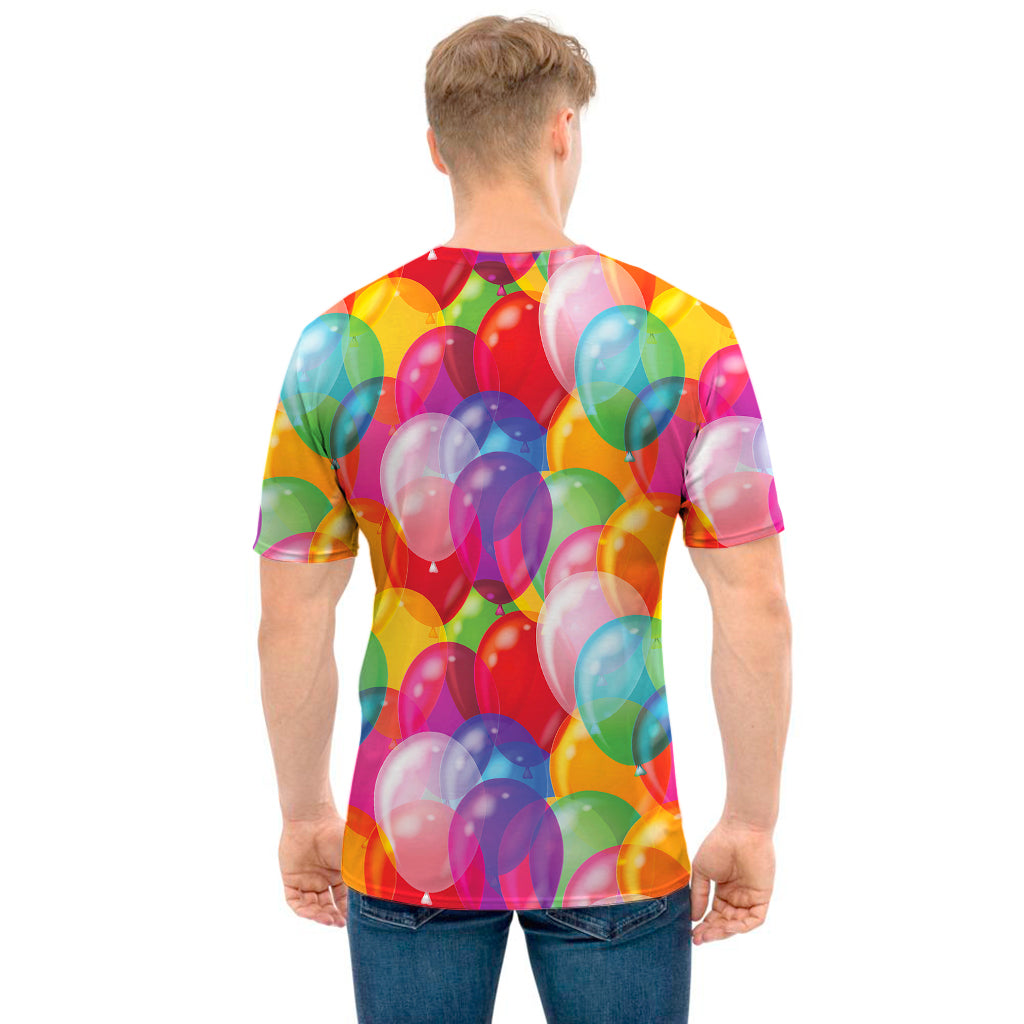 Colorful Balloon Pattern Print Men's T-Shirt