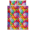 Colorful Balloon Pattern Print Quilt Bed Set