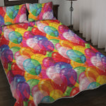 Colorful Balloon Pattern Print Quilt Bed Set